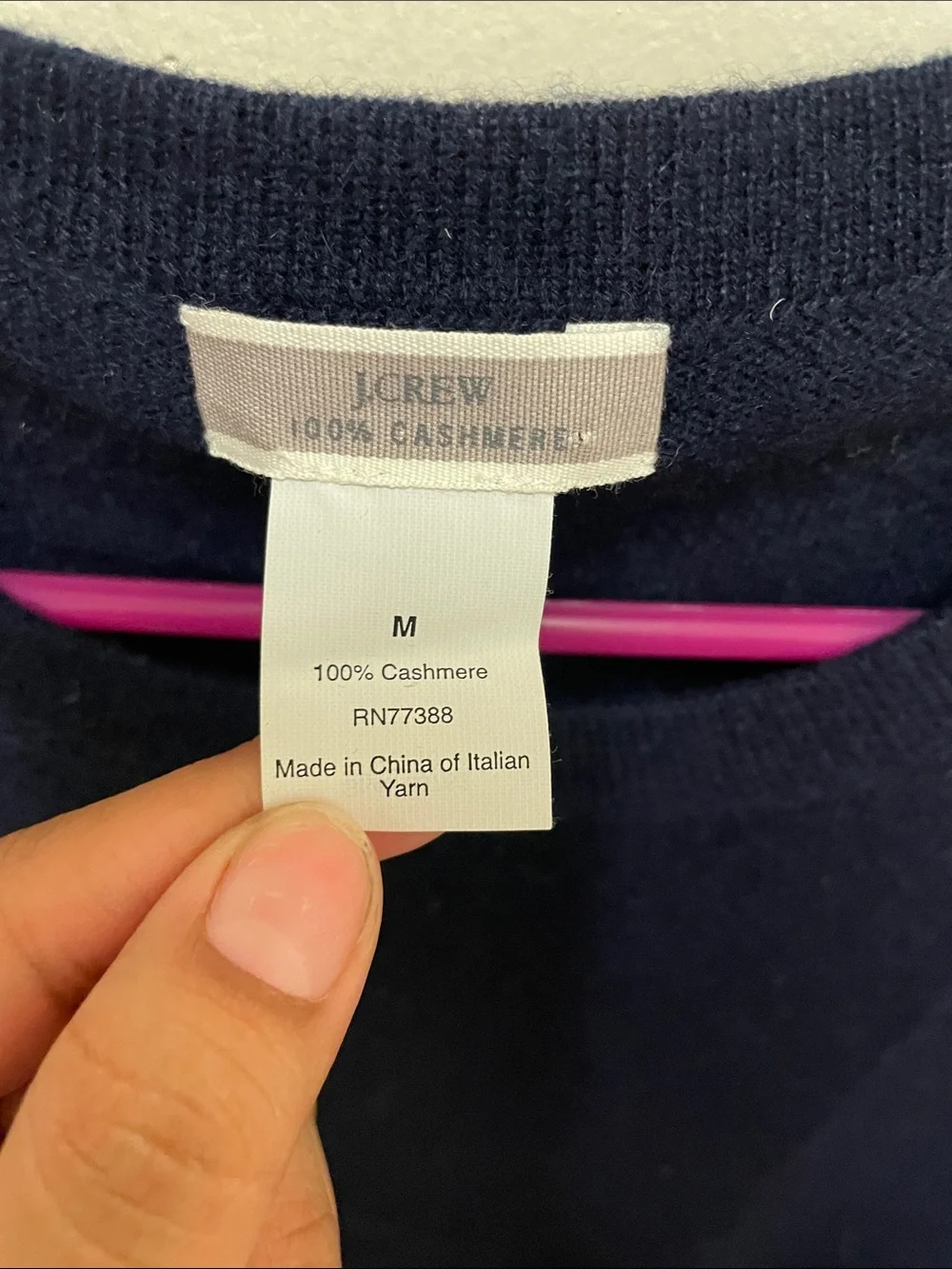 J. Crew Cashmere Classic Navy Crewneck Women's Sweater